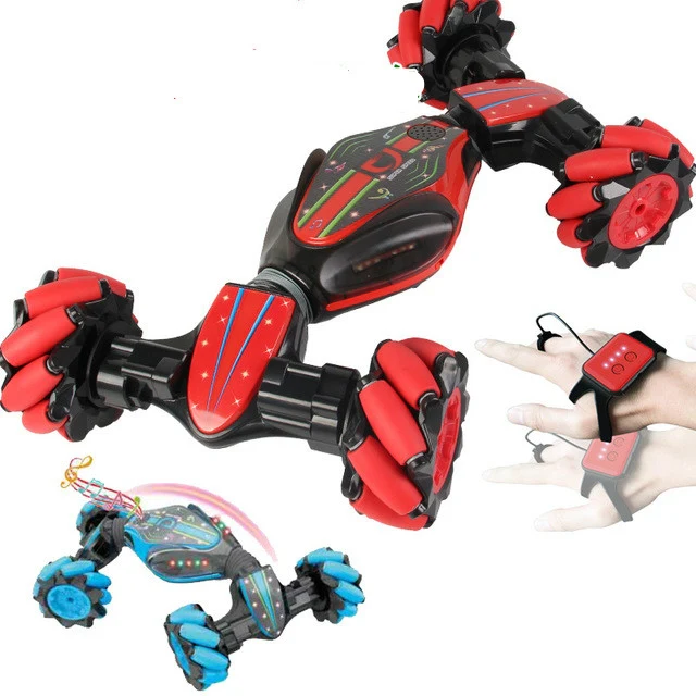 Gesture Sensing Remote Control Twisting Car Light Music Deformation Car Drift Traverse Dance Off-road Stunt Car(Red) - Image 9