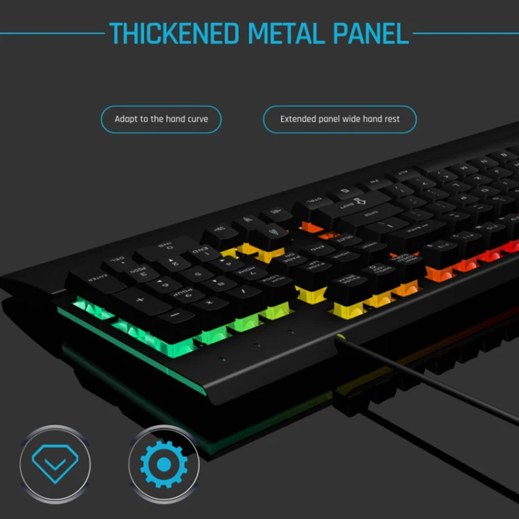 GK60 Metal Panel Dazzling Competitive Keyboard with Hand Holder(White) - Image 2