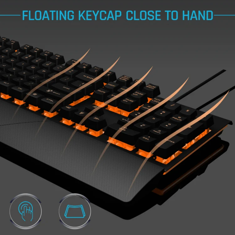 GK60 Metal Panel Dazzling Competitive Keyboard with Hand Holder(White) - Image 7