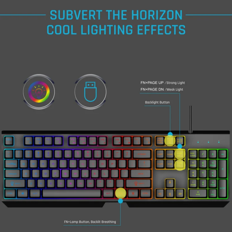 GK60 Metal Panel Dazzling Competitive Keyboard(White) - Image 2