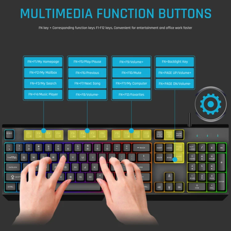 GK60 Metal Panel Dazzling Competitive Keyboard(White) - Image 5