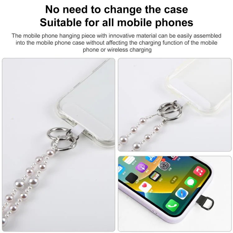 Glossy Pearl Phone Chain Crossbody Phone Lanyard with Tether Pad for Women Girls(Starlight) - Image 5