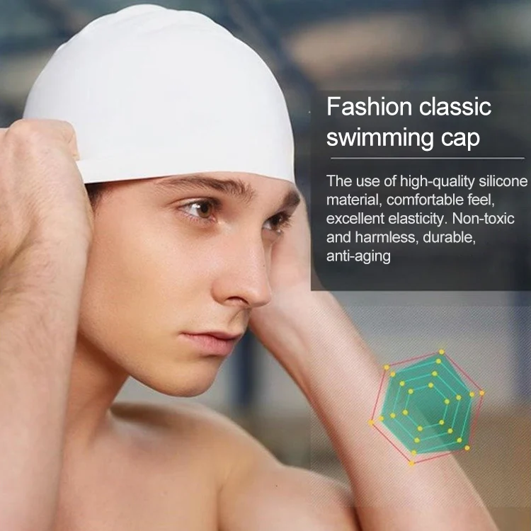 Glossy Seamless Pure Silicone High Elasticity Professional Swimming Cap(Yellow) - Image 5