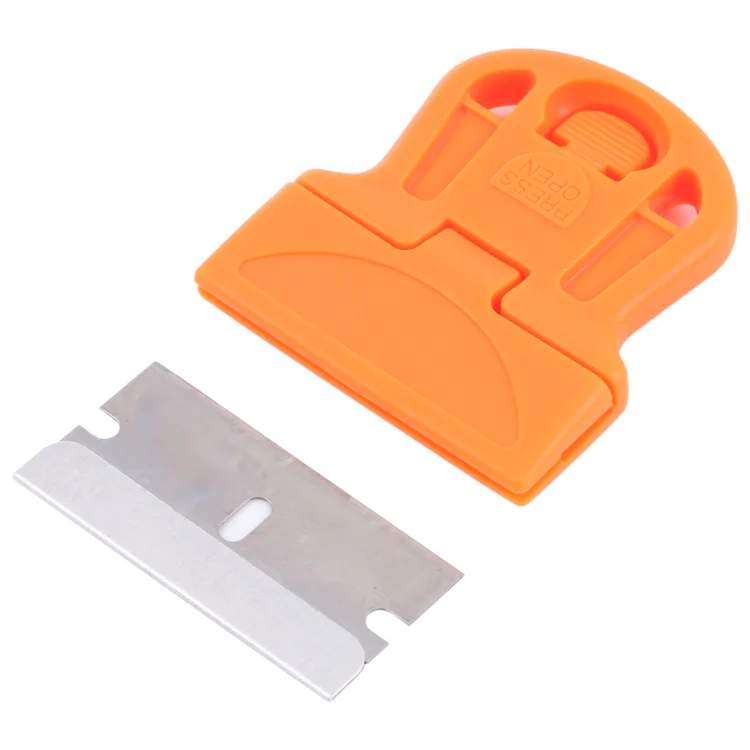 Glue Remover Squeegee Sticker Cleaner Plastic Handle Scraper(Orange) - Image 3