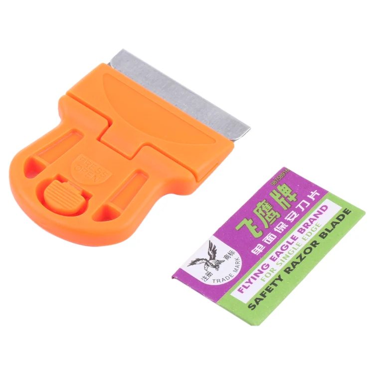 Glue Remover Squeegee Sticker Cleaner Plastic Handle Scraper(Orange) - Image 4