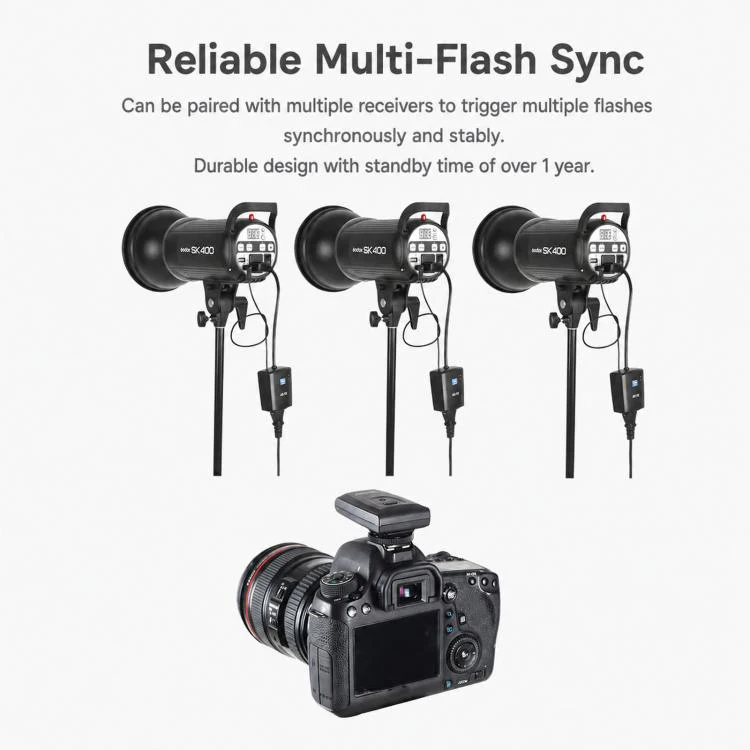Godox AT-16 Wireless Trigger 16-Channel Flash Receiver Universal Camera Trigger, Spec: Transmitter+2 Receiver - Image 5