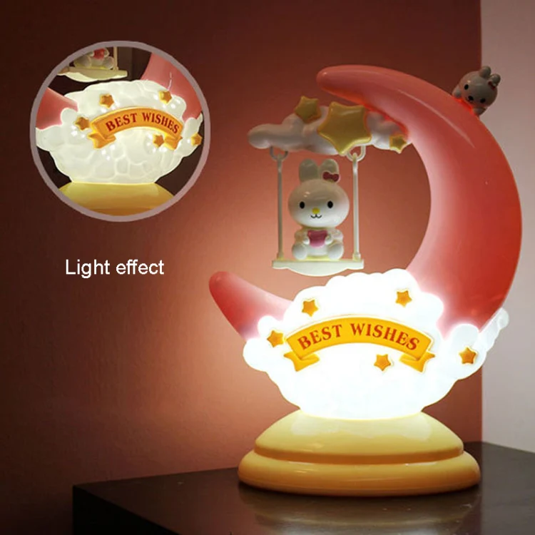 GOELONG Cartoon Moon Table Lamp Children Room Animal Night Light, Plug: EU Plug(Rabbit) - Image 5