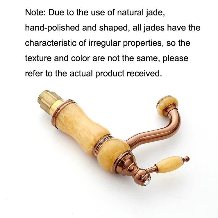 Gold-plated Copper 360-degree Rotating Basin Hot and Cold Water Faucet, Color: Sapphire Zirconium Rose Gold - Image 5