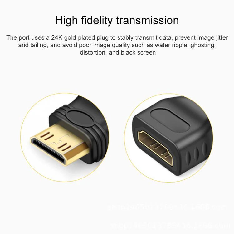 Gold Plated Mini HDMI Male to HDMI 19 Pin Female Adapter(Black) - Image 4
