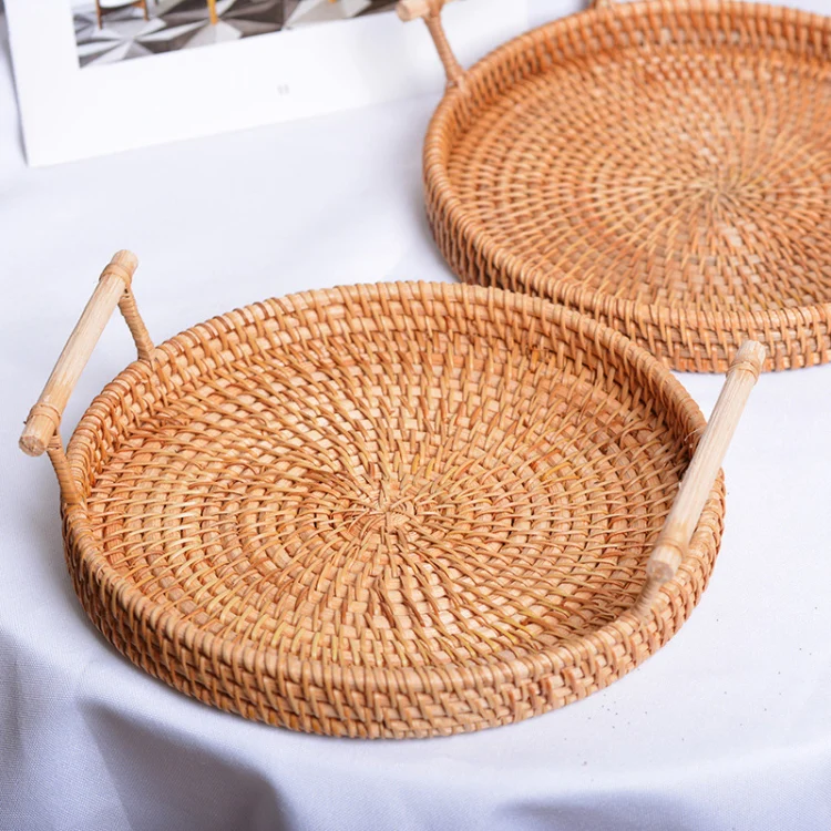 GP23 Braided Sweet Vegetable Fruit Snack Storage Tray Basket, Size: L - Image 3