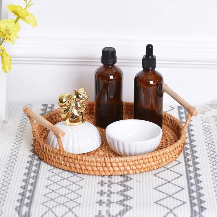 GP23 Braided Sweet Vegetable Fruit Snack Storage Tray Basket, Size: L - Image 4