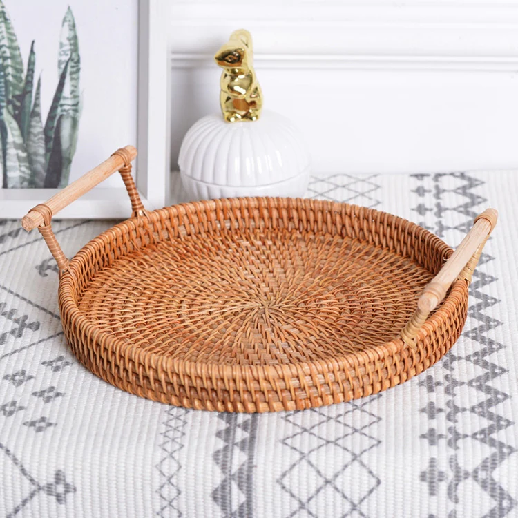 GP23 Braided Sweet Vegetable Fruit Snack Storage Tray Basket, Size: S - Image 2