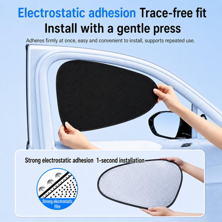 Graphene Car Window Sunshades Electrostatic Adsorption Heat Insulation Car Curtains For UV Protection, Spec: 4pcs / set - Image 6