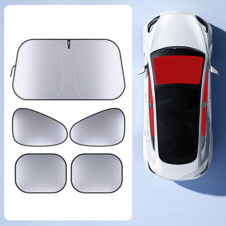 Graphene Car Window Sunshades Electrostatic Adsorption Heat Insulation Car Curtains For UV Protection, Spec: 5pcs / set