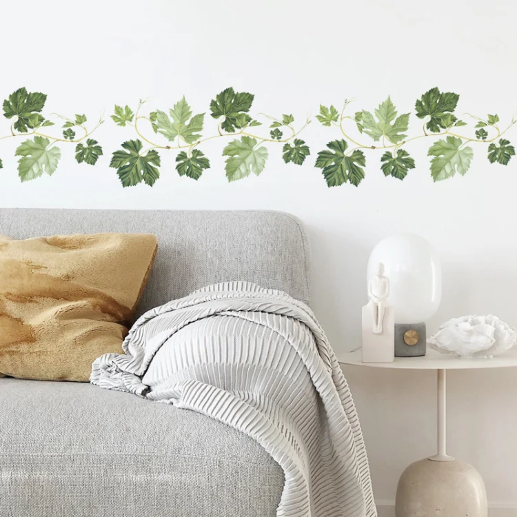 Green Leaf Vine Corner Decoration PVC Self-adhesive Removable Wall Stickers - Image 5
