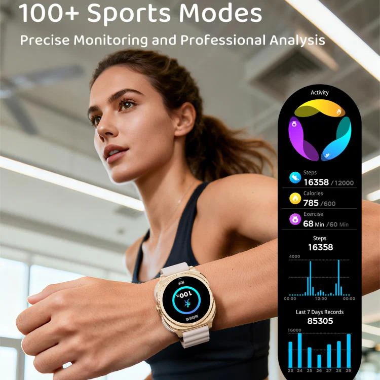 GT99 1.53-inch Display 2-in-1 Smart Sports Watch TWS Bluetooth Earphones(Gold Pink) - Image 10
