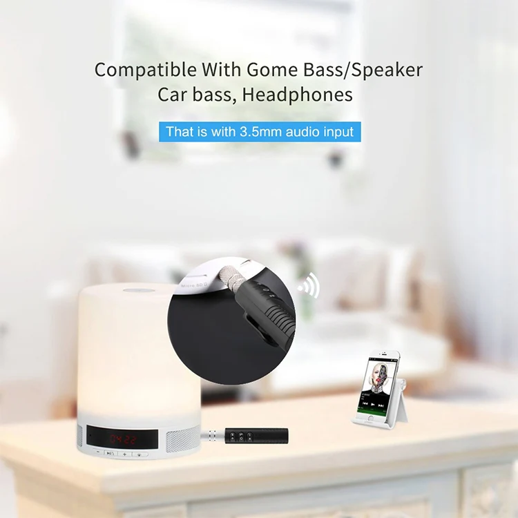 H-139 3.5mm Lavalier Bluetooth Audio Receiver with Metal Adapter(Blue) - Image 6
