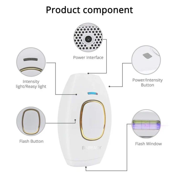 H01 Portable Home Use Laser IPL Hair Removal Devicepainless Epilator Permanent, Specification:EU Plug(Black) - Image 3