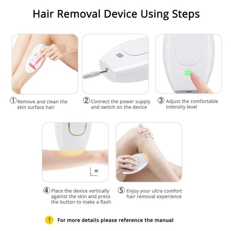 H01 Portable Home Use Laser IPL Hair Removal Devicepainless Epilator Permanent, Specification:EU Plug(Black) - Image 5