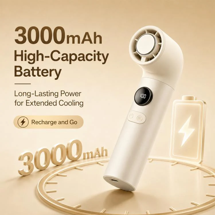 H27 Curved Ice Cooling Fan with Digital Display(Champagne Gold) - Image 8
