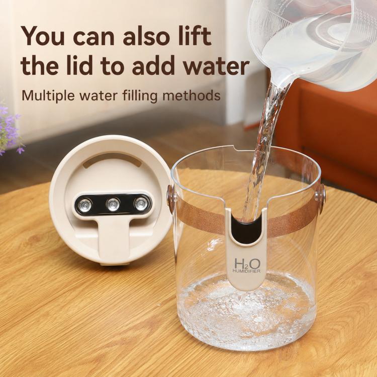 H40 3 Nozzles Household 1.5L Large Capacity Humidifier Quiet Humidifier With Ambient Light(Beige) - Image 2