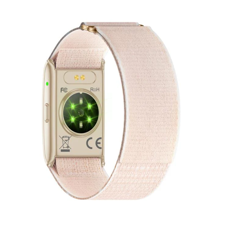 H59max+ Screenless BT Smart Bracelet Nylon Strap, Support Incoming Call Reminder / AI Health Report(Rose Gold) - Image 4