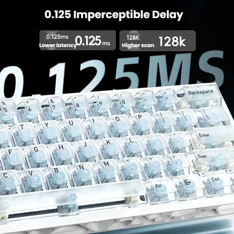 H60 Pro Bluetooth Wireless Triple-Mode Gaming Keycap Cutout Magnetic Axis Keyboard(Red) - Image 9