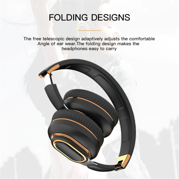 H7 Foldable Wireless Bluetooth Headset With Microphone Support TF Card, AUX(Brown-green) - Image 3