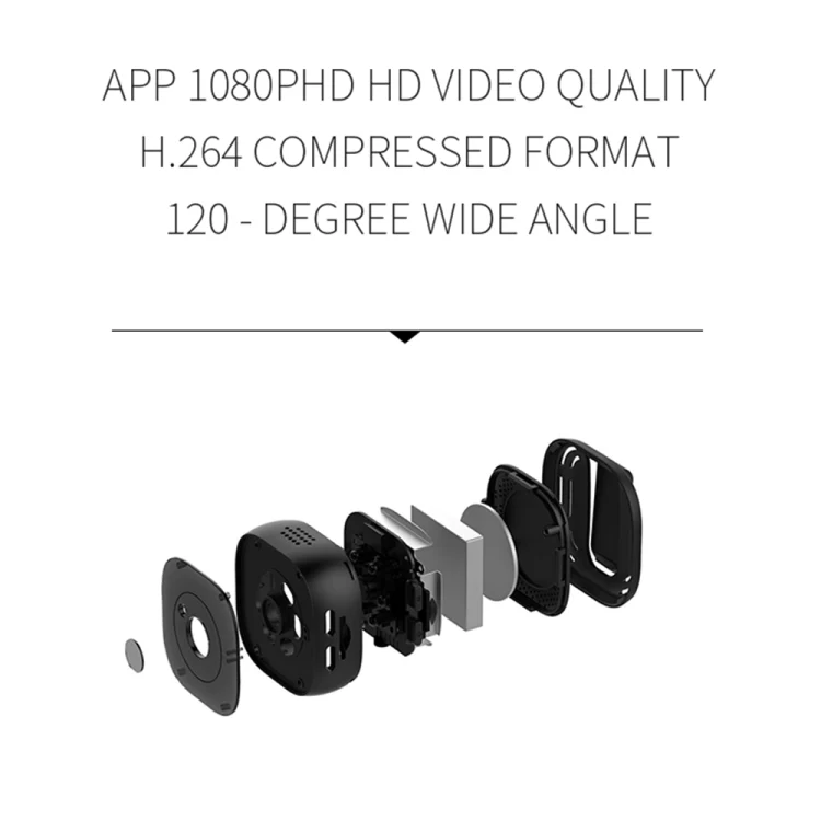 H9 Mini HD 1280 x 720P 120 Degree Wide Angle Wearable Smart Wireless WiFi Surveillance Camera(Black) - Image 5