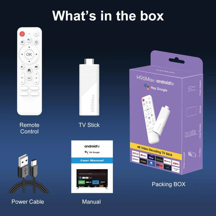 H96 Max H313 Android 14 Mini HD TV Stick with Remote Control, 2GB+8GB, ARM Cortex-A53 Quad Core(White) - Image 12