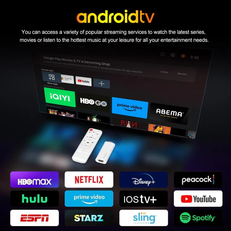 H96 Max H313 Android 14 Mini HD TV Stick with Remote Control, 2GB+8GB, ARM Cortex-A53 Quad Core(White) - Image 4