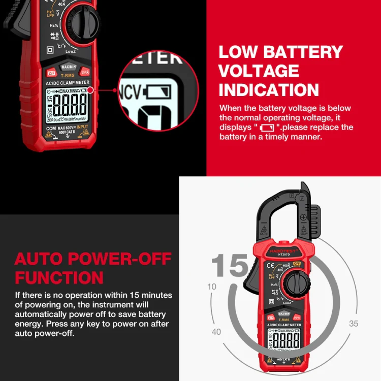 HABOTEST HT207B Multifunctional Digital Clamp Multimeter - Image 13