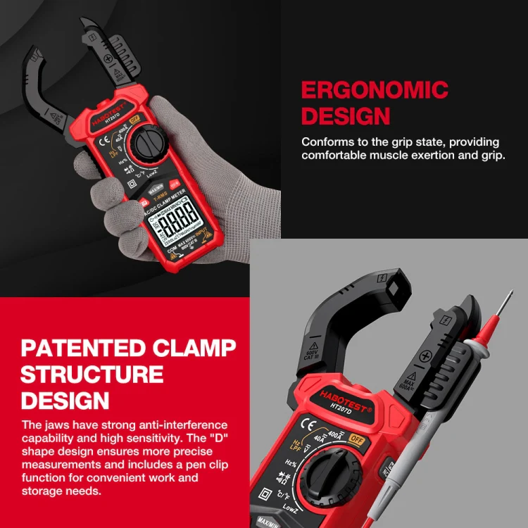 HABOTEST HT207B Multifunctional Digital Clamp Multimeter - Image 14