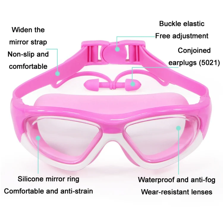 HAIZID Children Large Frame Anti-fog HD Diving Goggles(5021 Pink) - Image 3
