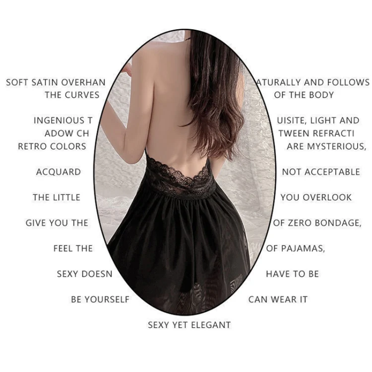 Halter Neck Sexy Lingerie Mesh Backless See-through Nightdress, Color: Red + Underwear(40-62.5kg) - Image 3