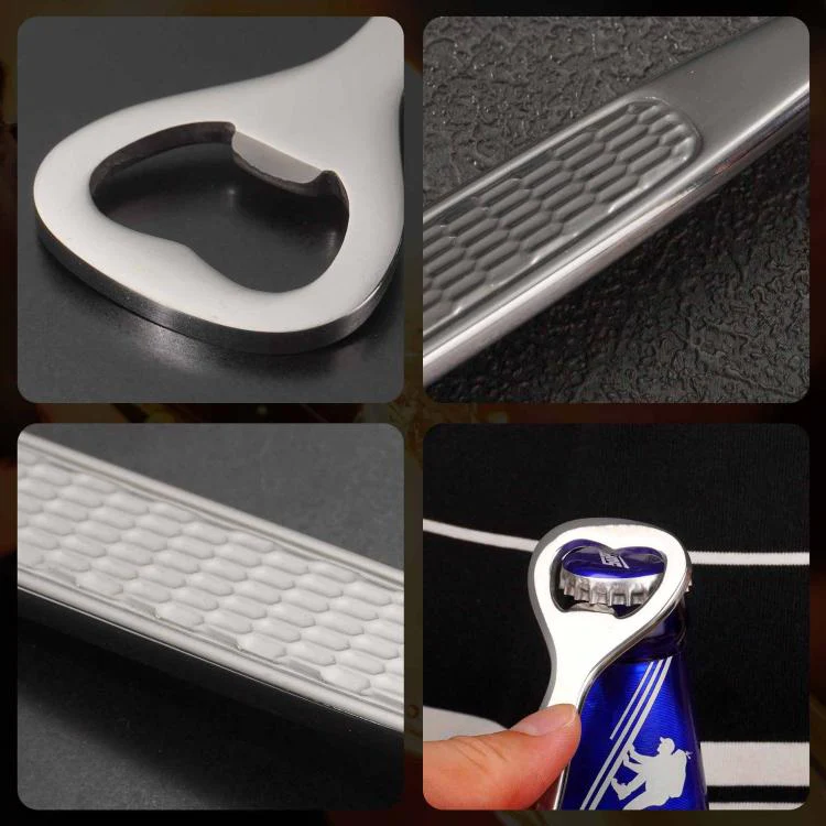 Hammered Stainless Steel Heart-Shaped Wine Opener(Silver) - Image 5