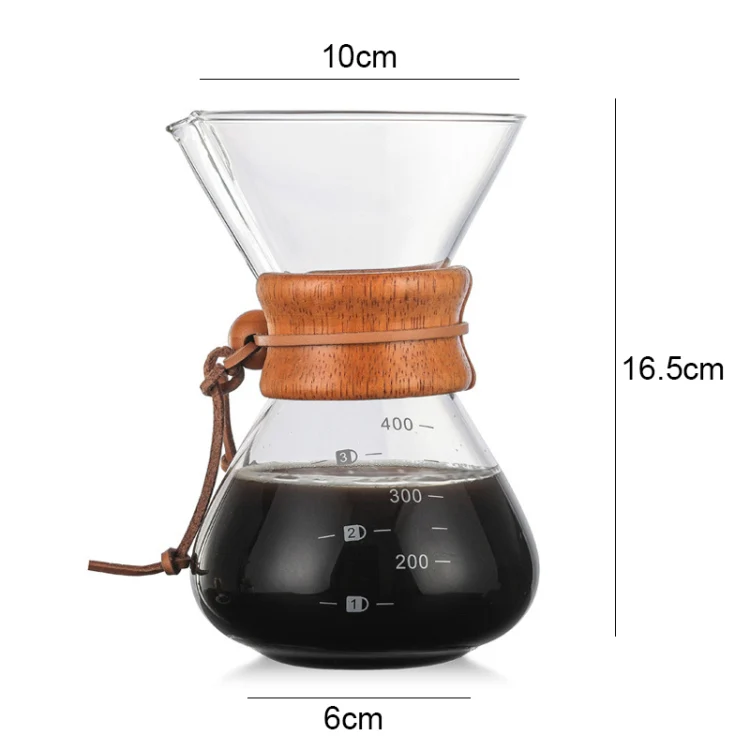 Hand Coffee Pot High Temperature Resistant 400ml Glass Coffee Pot, Style:Pot Without Strainer - Image 2