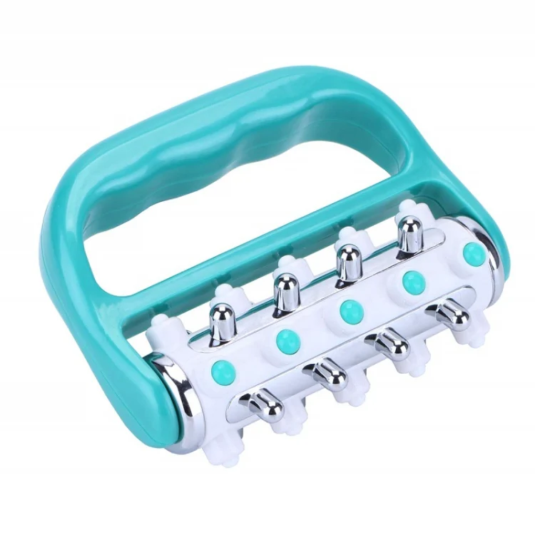 Handheld Curved Five-row Iron Column Roller Soothing Massager(Green) - Image 2