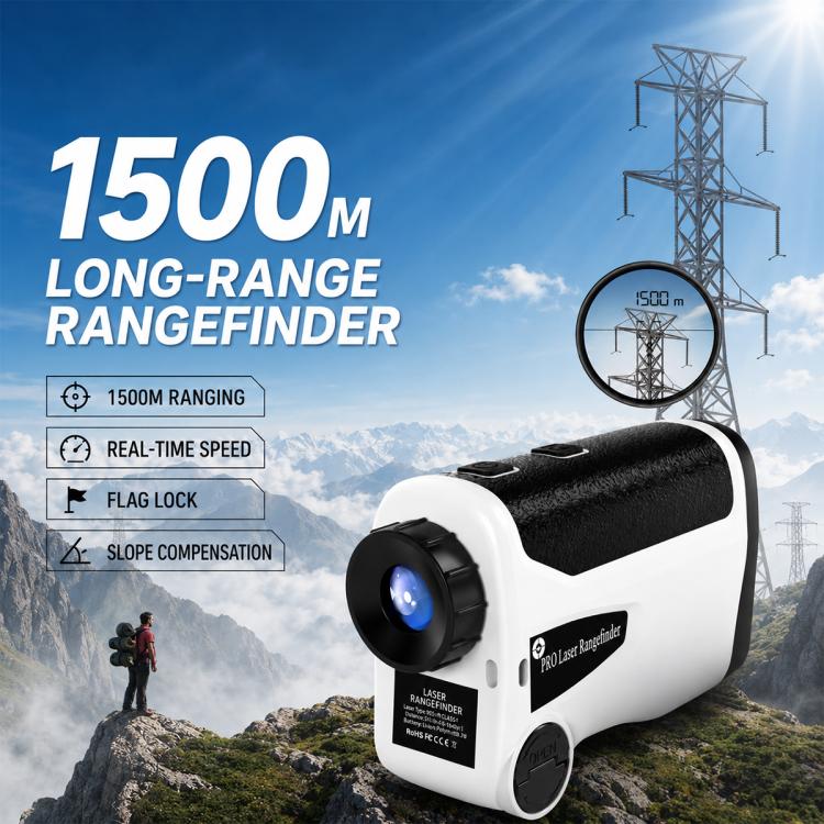 Handheld HD Laser Speedometer Rangefinder Distance Meter, Measuring Distance:1500m(White) - Image 3