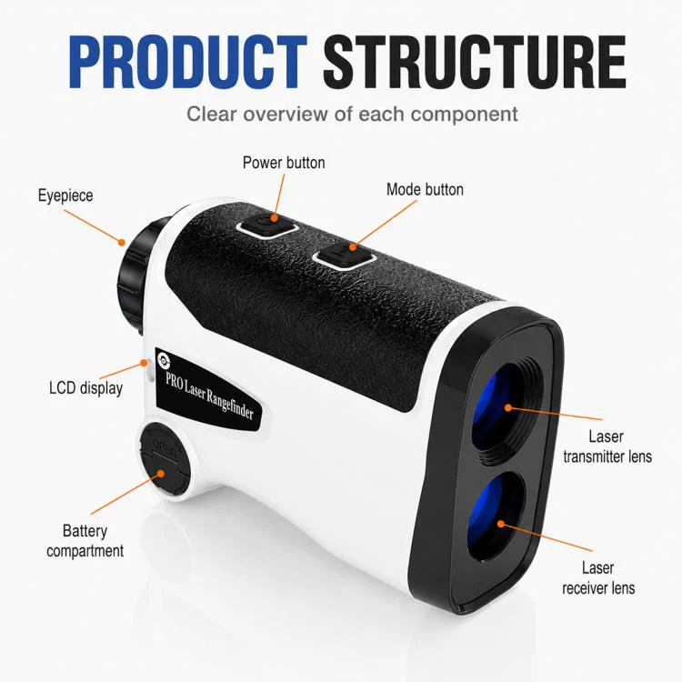 Handheld HD Laser Speedometer Rangefinder Distance Meter, Measuring Distance:800m(White) - Image 20