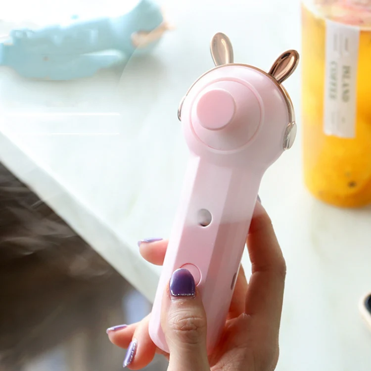 Handheld Hydrating Device Chargeable Fan Mini USB Charging Spray Humidification Small Fan(M10 Blue Kitten) - Image 7