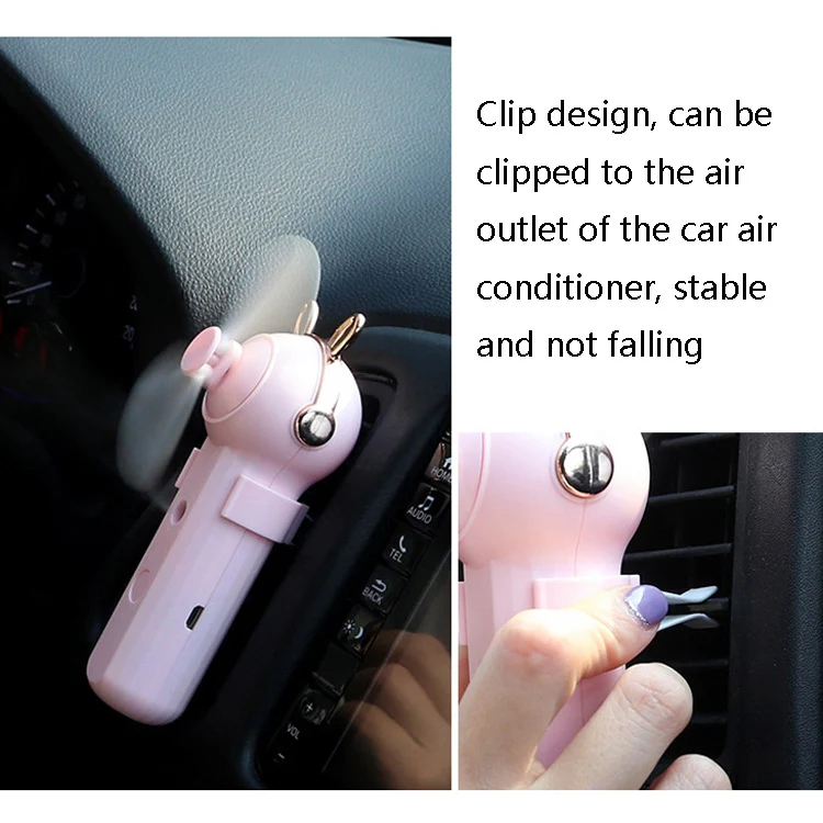 Handheld Hydrating Device Chargeable Fan Mini USB Charging Spray Humidification Small Fan(M11 Blue Deer) - Image 4