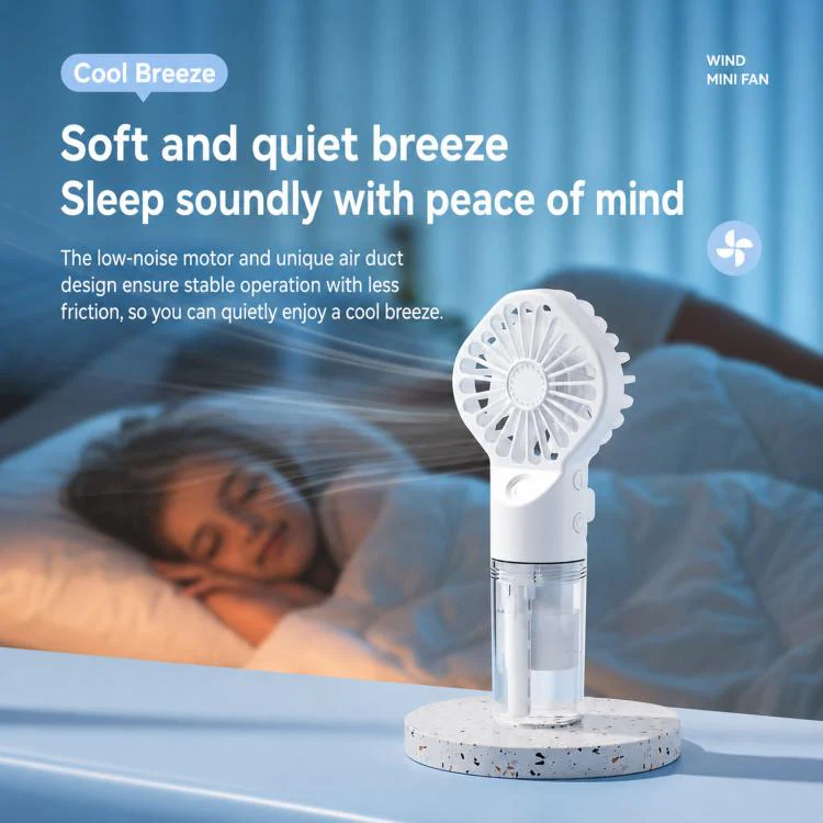 Handheld Misting Fan Portable Water Spray Fan Type-C Rechargeable Mini Personal Face Mister Fan(F3 Black) - Image 10
