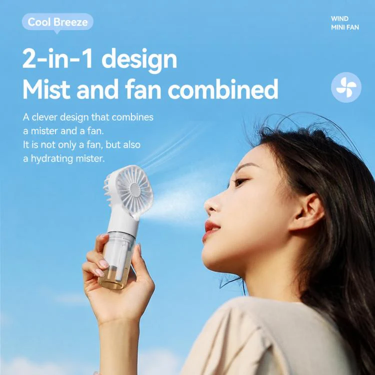 Handheld Misting Fan Portable Water Spray Fan Type-C Rechargeable Mini Personal Face Mister Fan(F3 Pink) - Image 4