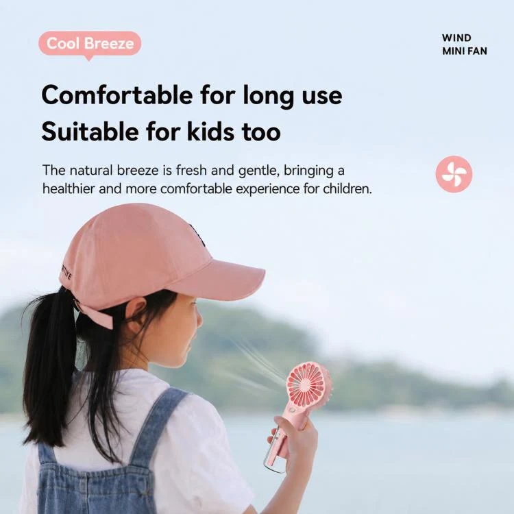 Handheld Misting Fan Portable Water Spray Fan Type-C Rechargeable Mini Personal Face Mister Fan(F3 White) - Image 8
