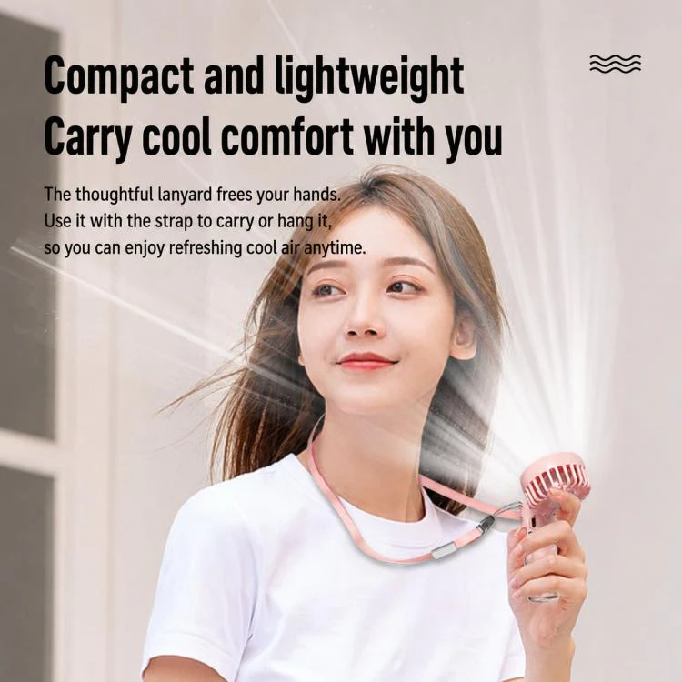 Handheld Misting Fan with Neck Strap 180 Degree Foldable Portable Water Spray Fan Type-C Rechargeable Mini Personal Face Mister Fan(F2 Green) - Image 4