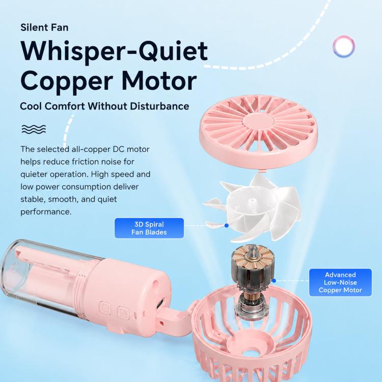 Handheld Misting Fan with Neck Strap 180 Degree Foldable Portable Water Spray Fan Type-C Rechargeable Mini Personal Face Mister Fan(F2 Green) - Image 8