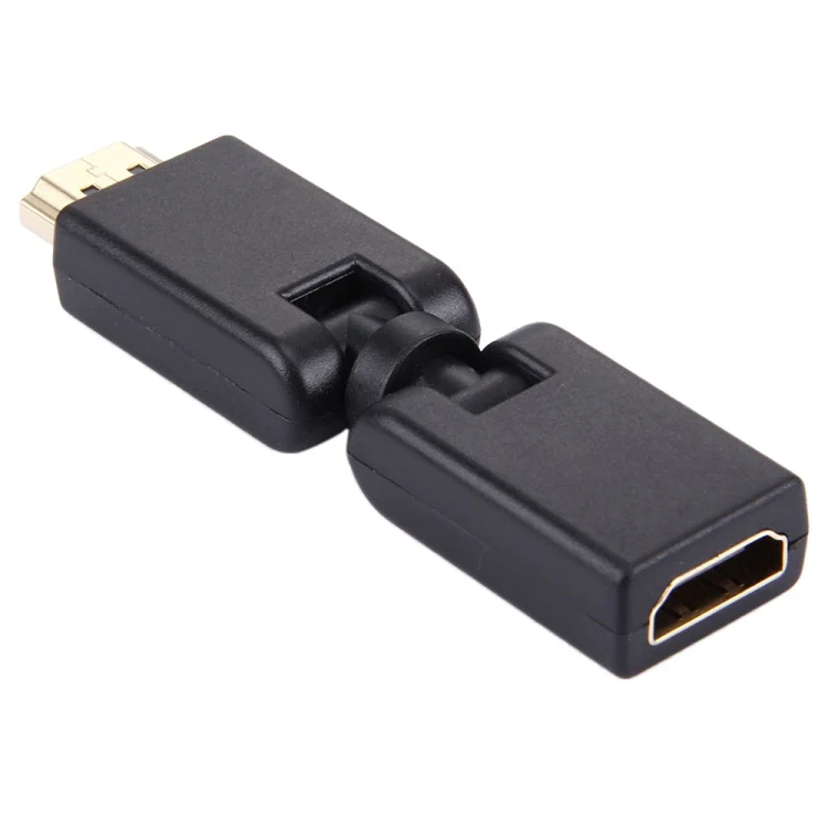 HDMI 19 Pin Male to Female 360 Degree SWIVEL Adaptor (Gold Plated)(Black) - Image 2