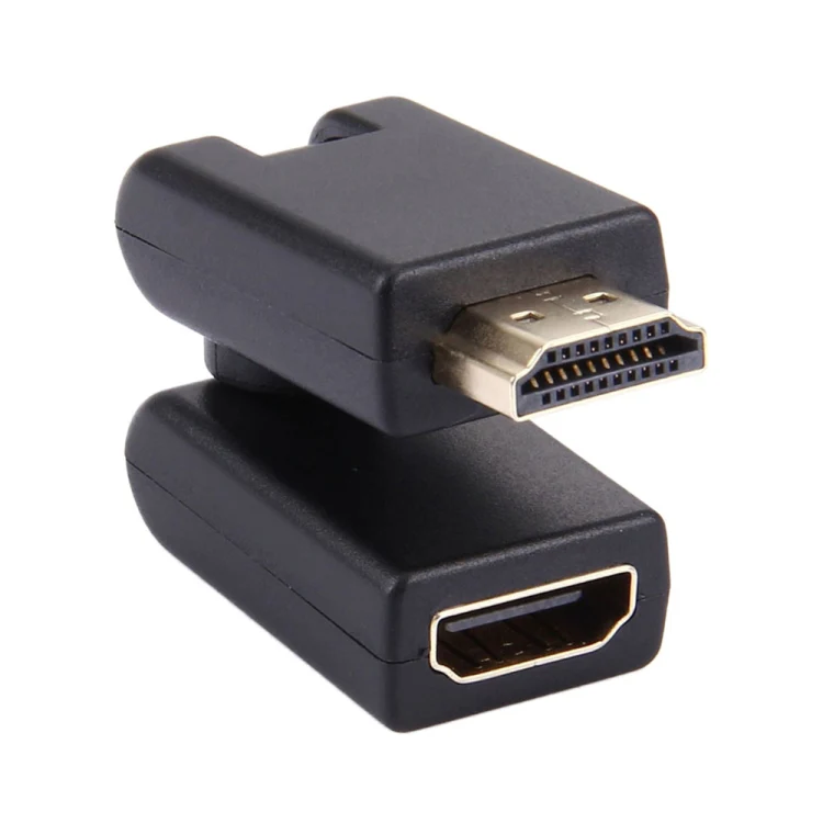 HDMI 19 Pin Male to Female 360 Degree SWIVEL Adaptor (Gold Plated)(Black) - Image 3