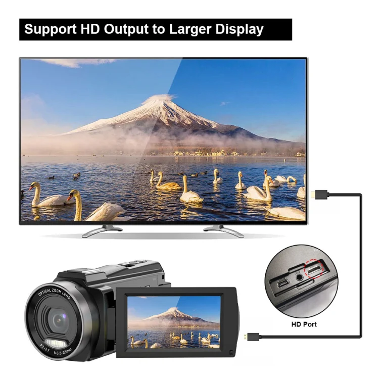 HDV265K 5K 30FPS 3.0-Inch HD Digital 3X Optical Zoom Outdoor Sports DV Camera EU Plug(Black) - Image 10